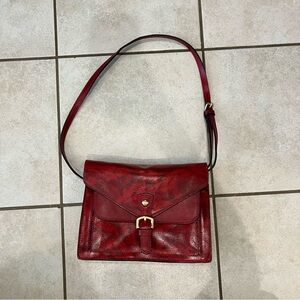 Patricia Nash Cassano Floral Leather Crossbody Satin Leaves